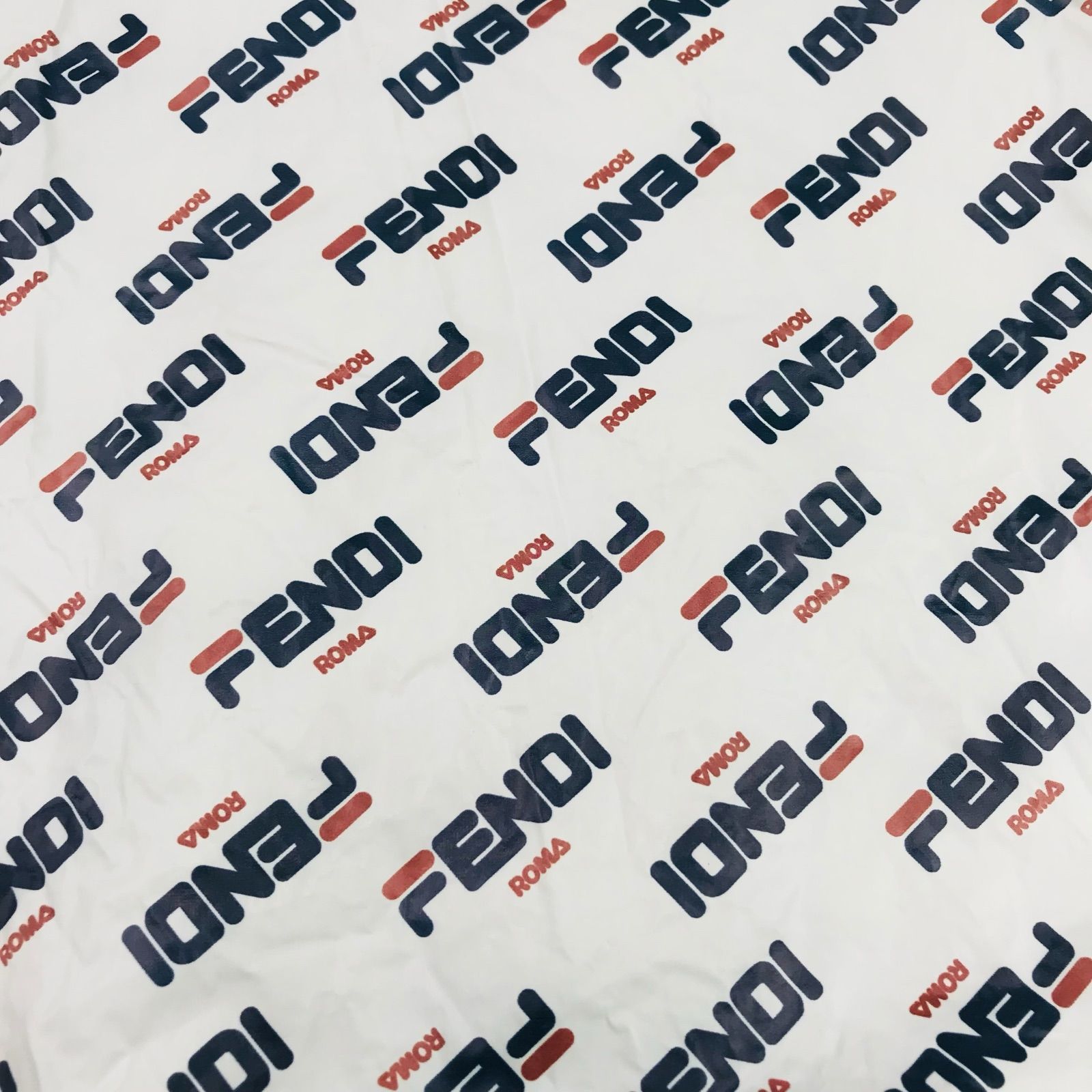 FENDI フェンディ× FILA フィラ コラボ レディース コラボロゴ総柄 裏地付き フルジップ フーデッド ジャケット XS相当 イタリア製 アウター 上着 秋冬物 カジュアル