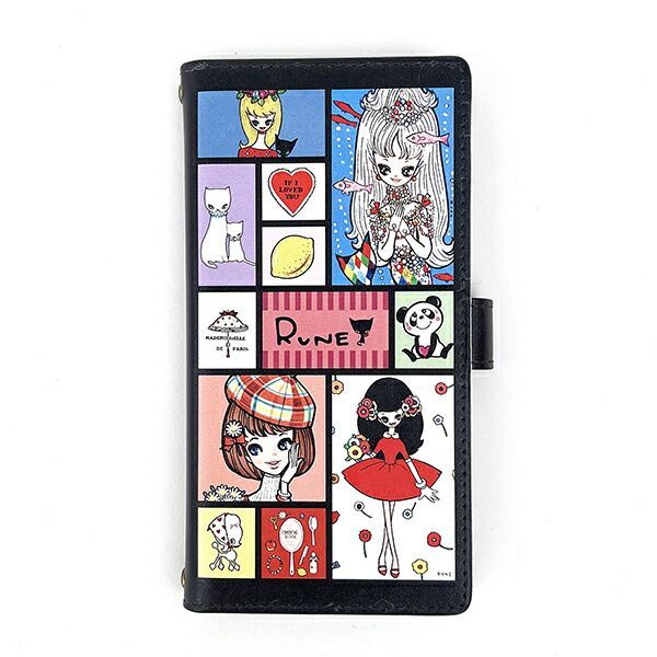 内藤ルネ アソート柄 多機種対応マルチ手帳ケース スマホ用品 iPhone Android Rune