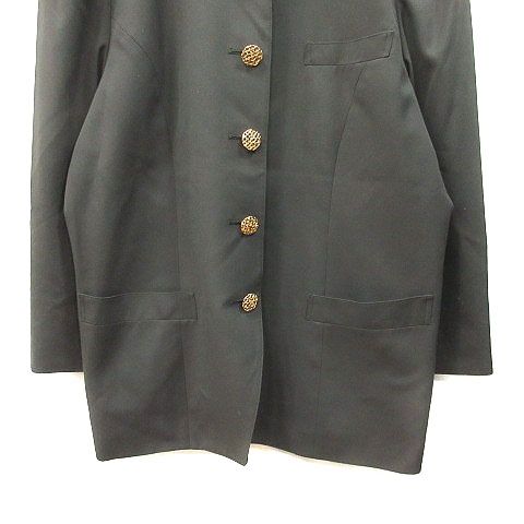 美品　レリアン　ウール　ジャケット レリアン Leilian ノーカラージャケット ウール 総裏地 13+