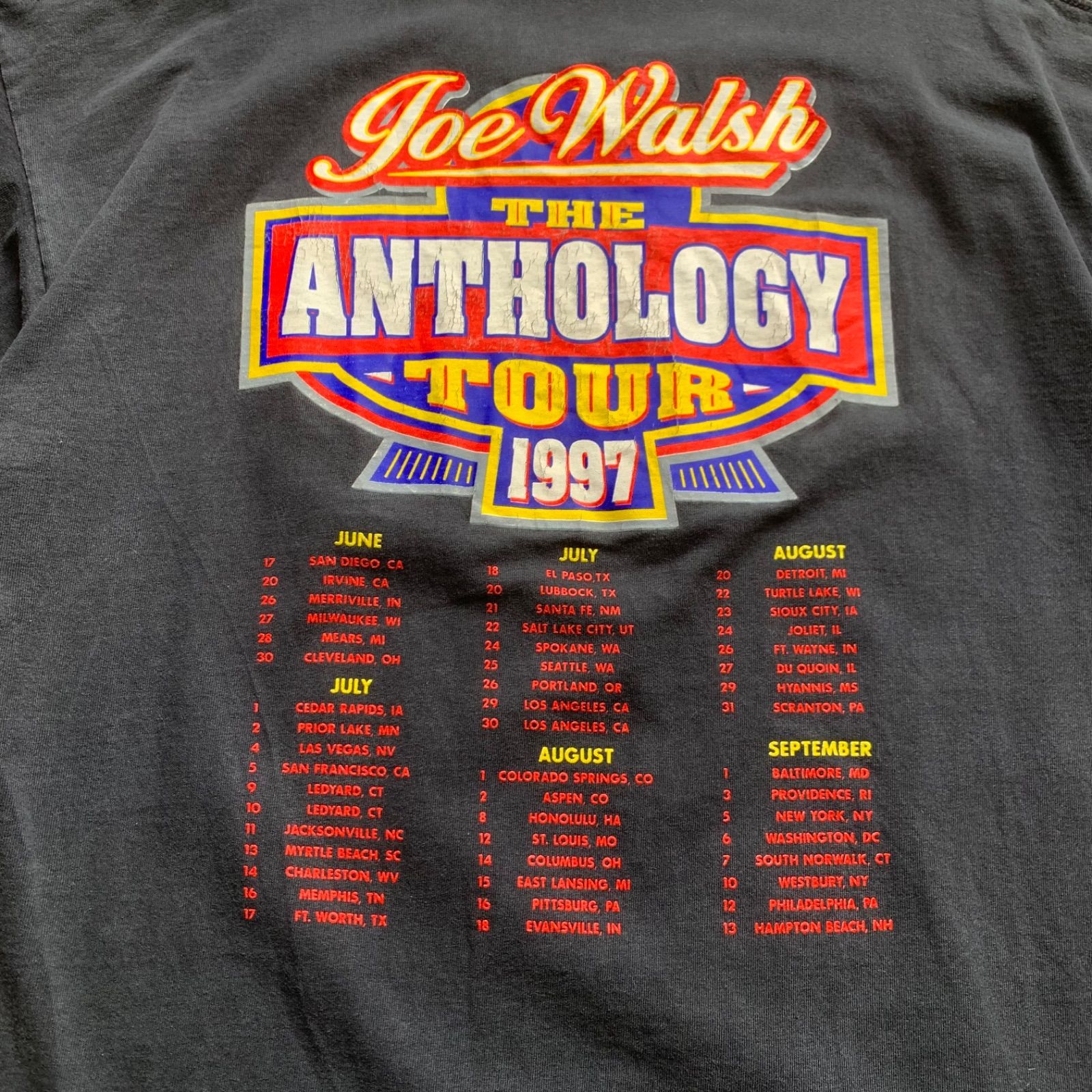 90's Joe Walsh The Anthology Tour 1997 T-Shirts 【XL