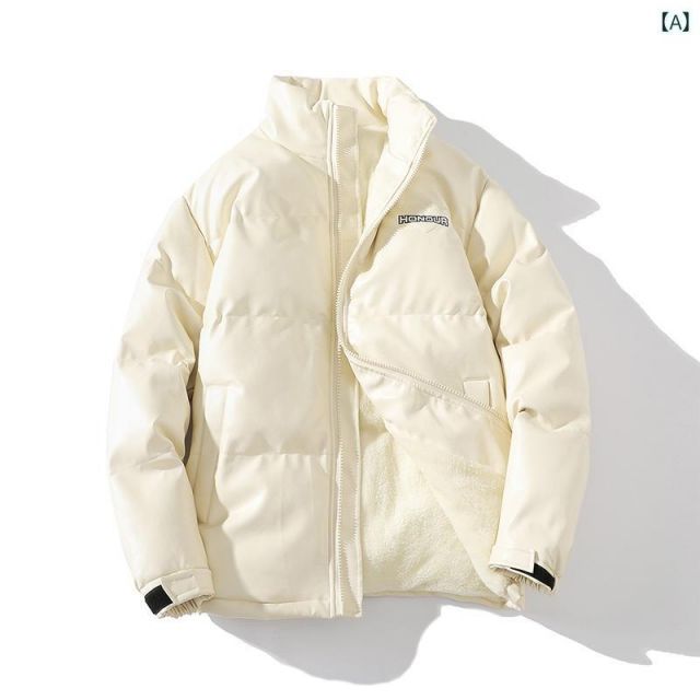 2XL0 メンズ ファッション 服 男性用 オシャレ シンプル 大人 かっこいい 大きいサイズ ストリート 紳士服 コットンコート 冬 ベルベット 厚手 PU エコ レザー シェルパ ジャケット ブレッド コート コットン ジャケット 冬服