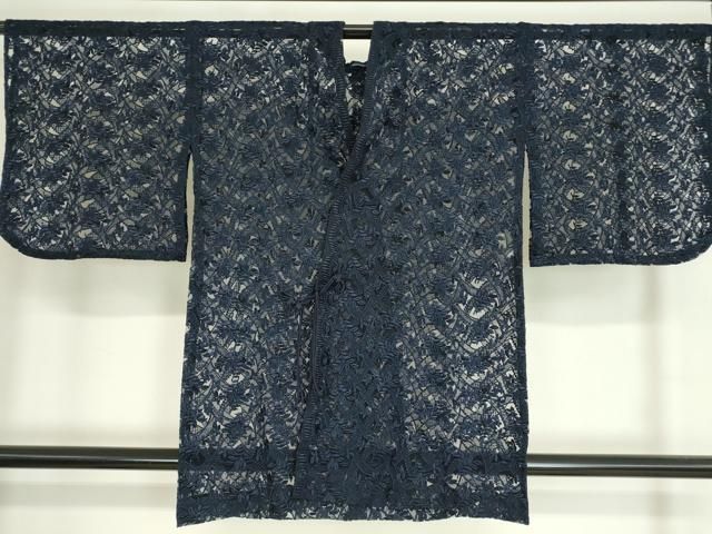 平和屋着物▽道中着　スリーシーズン　春夏秋　塵除け　総レース　草花文　オンワード樫山　DAAV5065az 平和屋着物▽道中着 スリーシーズン 春夏秋 塵除け 総レース 草花文