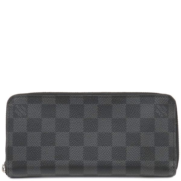 ルイヴィトン LOUIS VUITTON 長財布 ジッピー ウォレット ヴェルティカル ダミエグラフィットキャンバス ダミエグラフィット シルバー金具 イニシャル入り ラウンドファスナー 黒  N63095  GI0128 