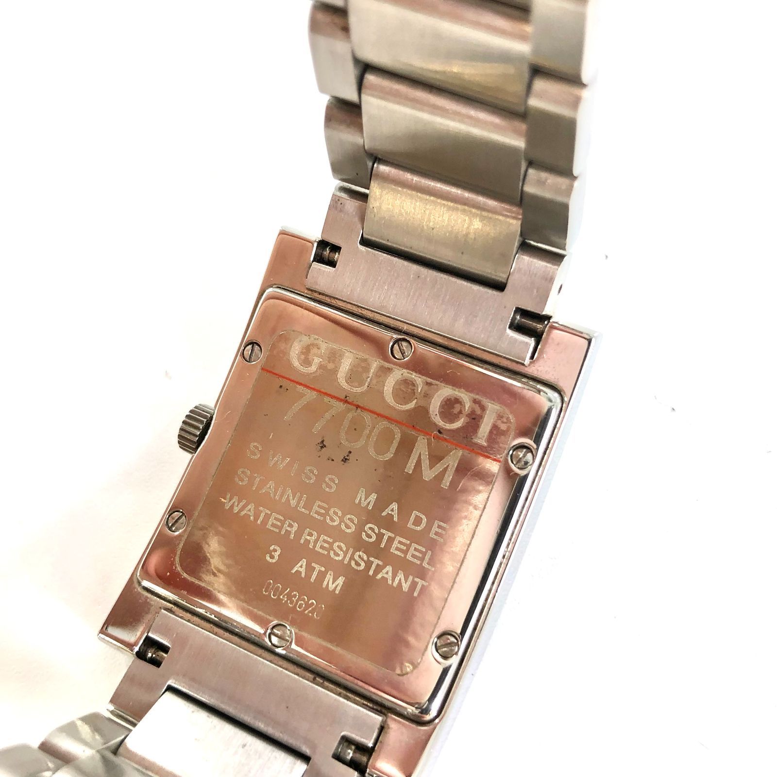 GUCCI グッチ 7700M QZ/SS デイト シルバー文字盤 メンズ腕時計 GUCCI グッチ 7700M QZ/SS デイト シルバー文字盤 メンズ腕時計