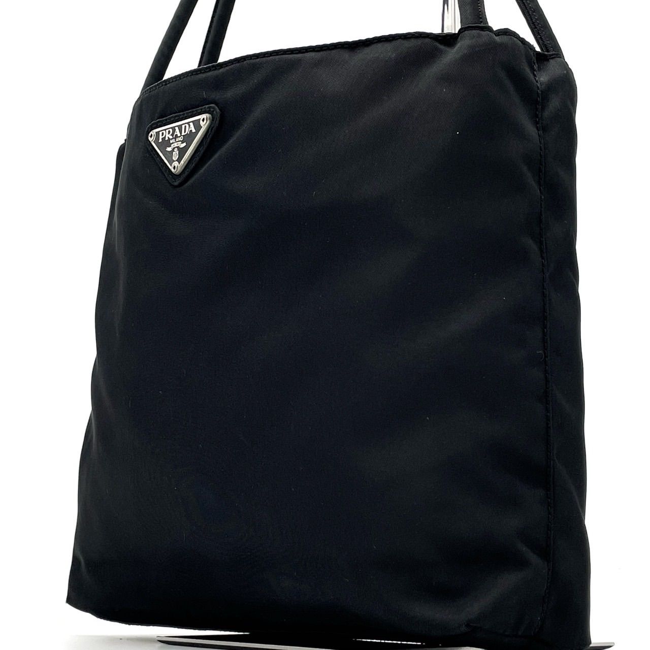 ✨良品✨ PRADA プラダトートバッグ ハンドバッグ 三角ロゴプレート 