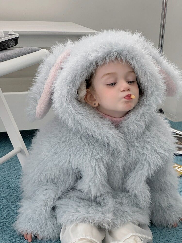 ボアコート キッズ 子供服 ウサギの耳 フード付き 暖かい 子供 コート ジャケット 冬 無地 防風 防寒 冬 厚手 冬服 通園 通学 アウター ふわふわ もこもこ ボアジャケット 可愛い パーカー 上着 子供用 haoxin03 5lHo429