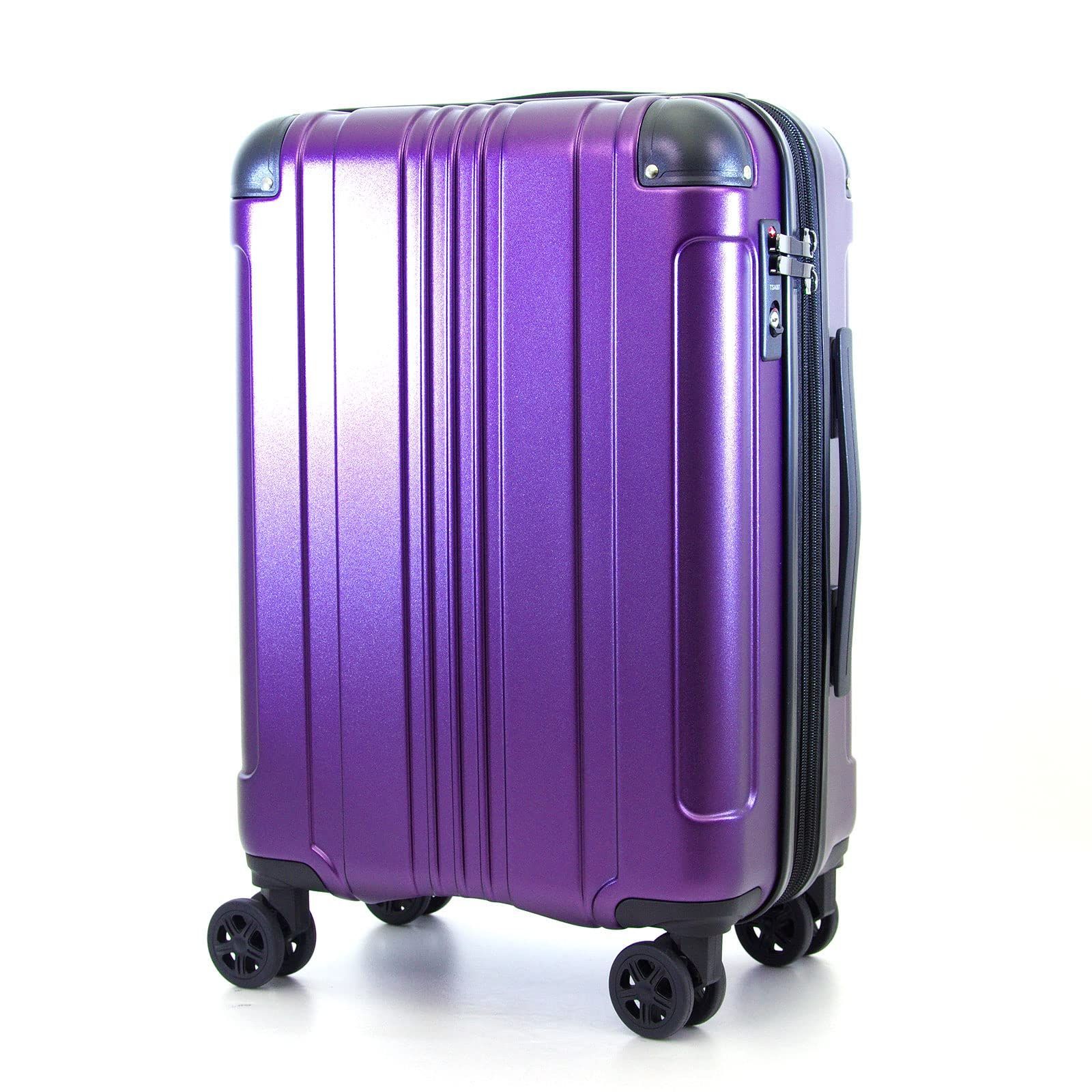 Color:サンセットパープル [シフレ] スーツケース ハードジッパー クロスクルーズ 抗菌 拡張機能付 機内持込可 XCR2247-S 機内持ち込み可 34L 3.4kg ｻﾝｾｯﾄﾊﾟｰﾌﾟﾙ
