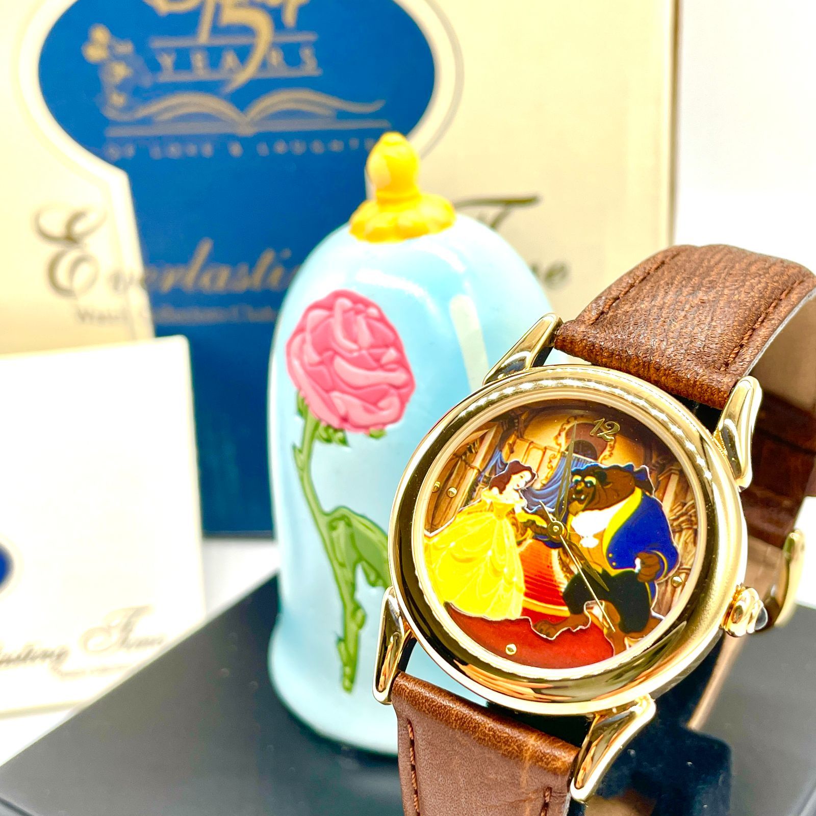 Disney 75周年記念 腕時計 美女と野獣 7500本限定モデル ローズ 