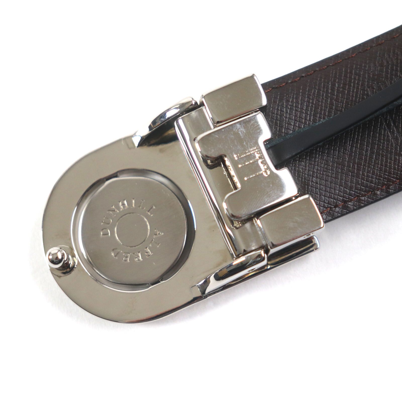未使用品Dunhill ダンヒル ロゴシルバーバックル カウハイド 未使用品Dunhill ダンヒル ロゴシルバーバックル カウハイド