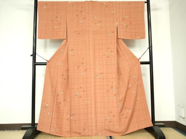 平和屋着物■上質な紬　舞花文　正絹　逸品　DAAS7516xg