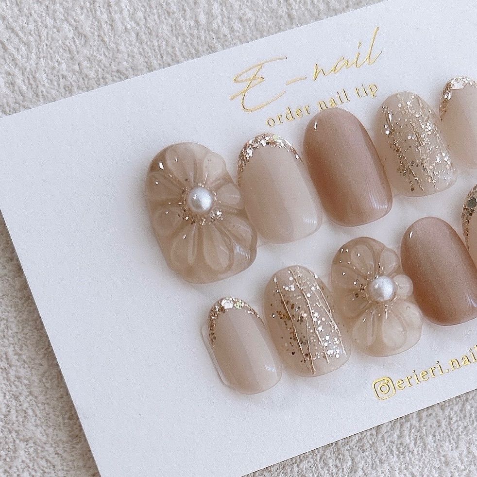 NEW】ニュアンスボリューム/ブライダルネイル/成人式ネイル/フラワー