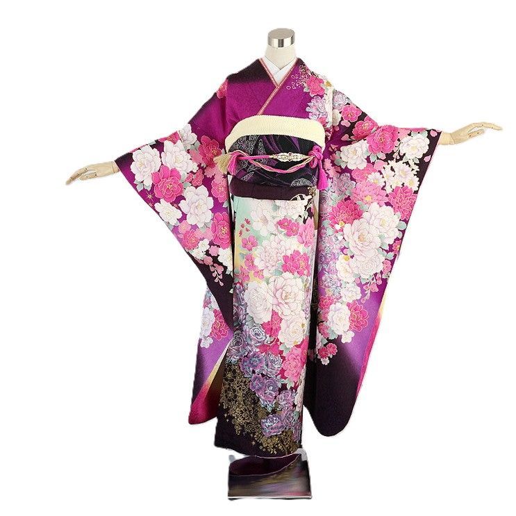振袖 身長157-172cm 紫 pu-017