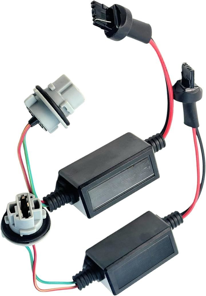 HTharros ハイフラ 防止 抵抗器 T20 6オーム LED ウインカー シングル ソケット 12V 20W 2個( 2個・黒)