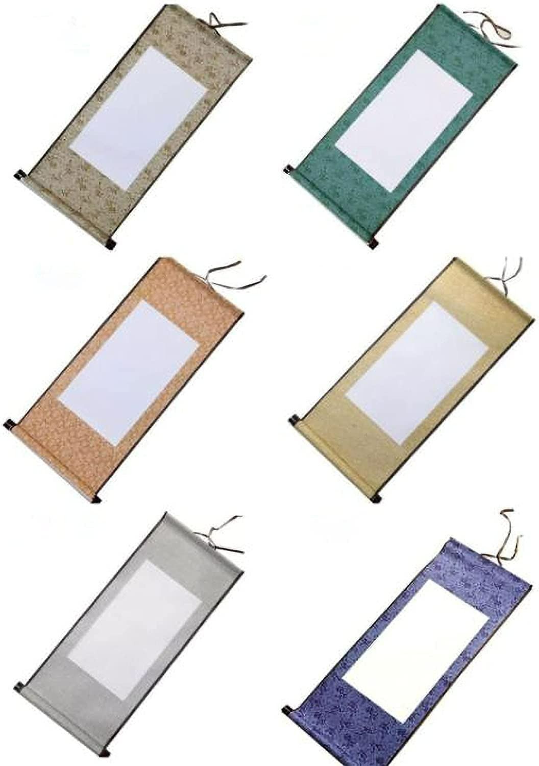 自分で書いた書を飾れる 掛軸 掛け軸 6色セット 書道 習字 年始 書初め