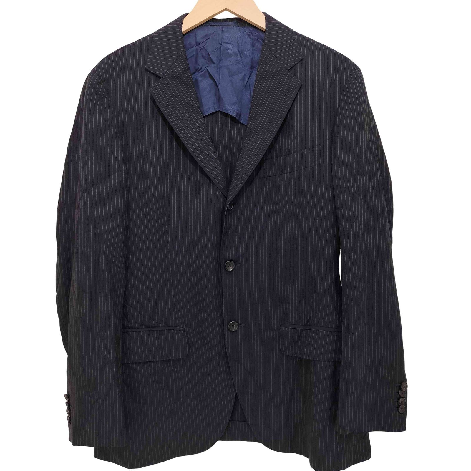 エディフィス EDIFICE ストライプ ウール 2Bテーラードジャケット