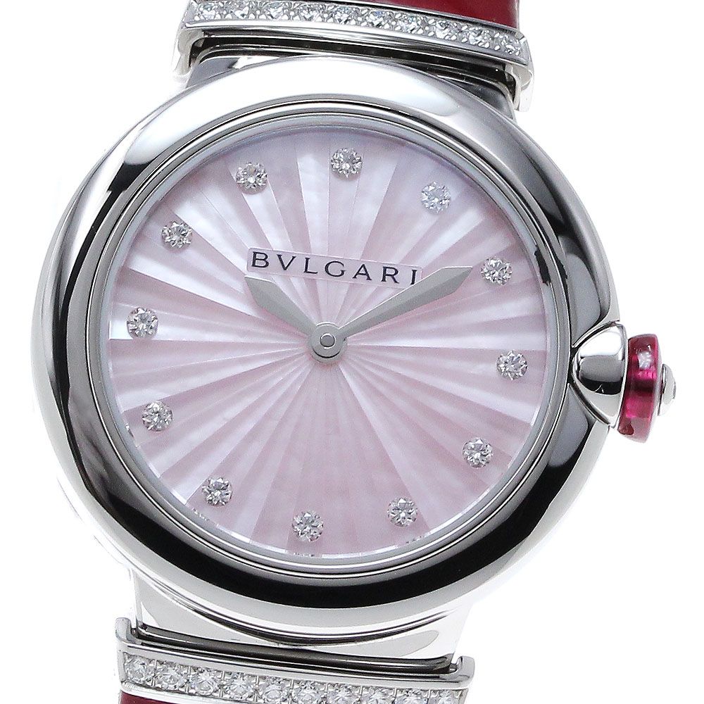 ブルガリ BVLGARI LU28S ルチェア 12Pダイヤ クォーツ レディース良品_839975