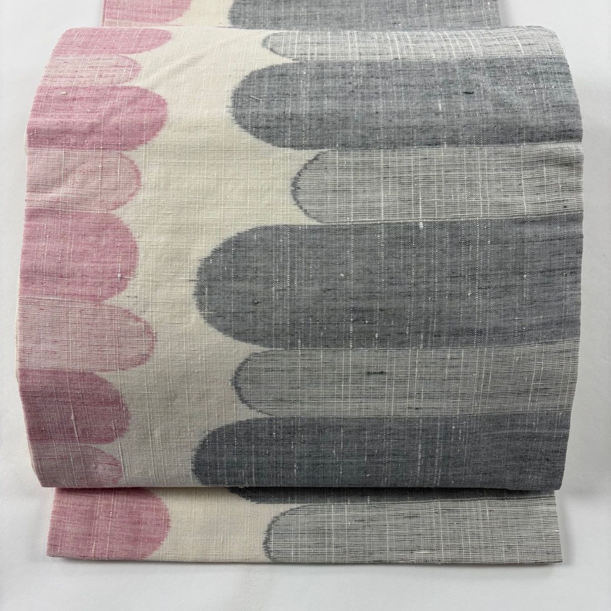 A21 新品　紬地　全通袋帯　美品 秀品 紬縞 幾何学 正絹 A21 新品 紬地 全通袋帯 美品 秀品 紬縞 幾何学 正絹