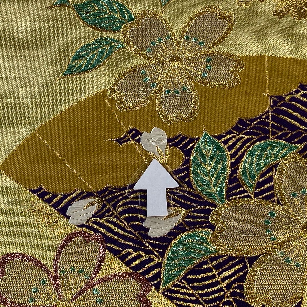 袋帯 秀品 扇 桜 金糸 箔 金色 六通 正絹 【中古】 - メルカリ