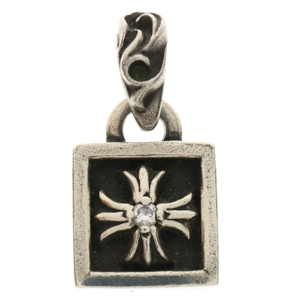 CHROME HEARTS クロムハーツ FRAMED CH PLUS 1DIA フレームドCHプラス 1ダイヤ チャーム シルバーネックレストップ