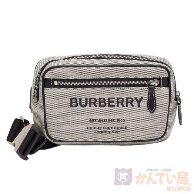 BURBERRY】バーバリー ホースフェリープリントコットンキャンバス&レザーベルトバッグ 8038902 A1189 レディース メンズ  ユニセックス 【中古】 USED-A 【9356】 - メルカリ