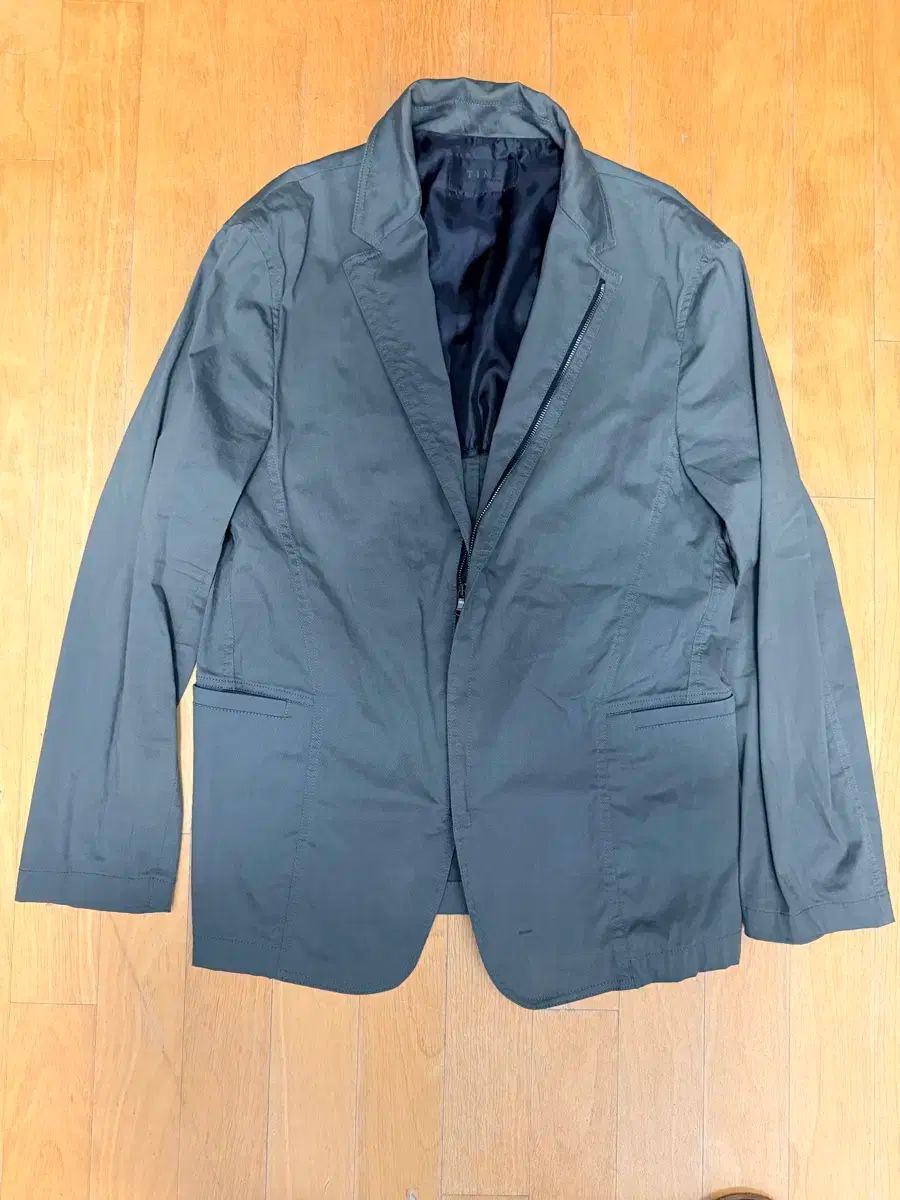 TIME HOMME ジッパー ブレーザー ジャケット ウィンドブレーカー カーキグレー 105