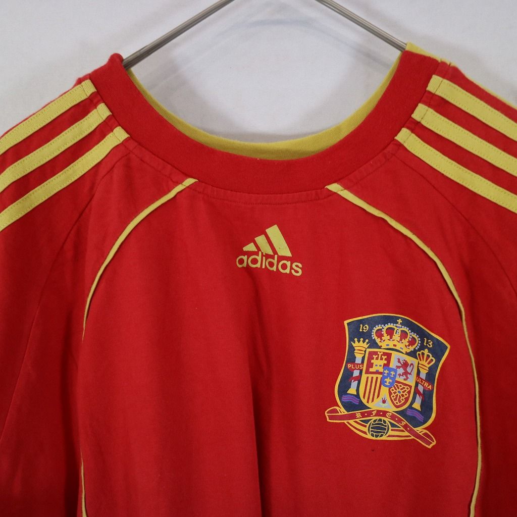 SALE/ adidas アディダス サッカー スペイン代表 半袖Ｔシャツ サッカーユニフォーム レッド (メンズ L) 中古 古着 N8652