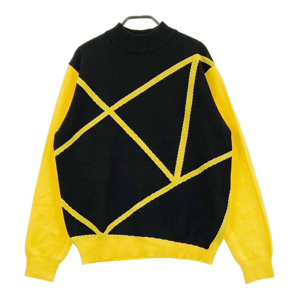 サイズ：M TANGRAM　タングラム  ニットセーター 総柄 ブラック系 [240101470696] ゴルフウェア メンズ ストスト サイズ：M TANGRAM タングラム ニットセーター 総柄 ブラック系