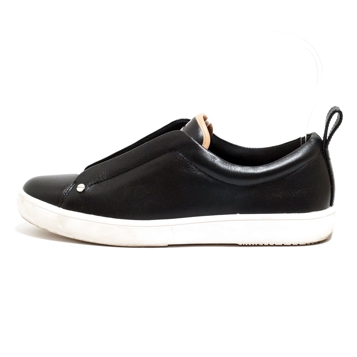 LANVIN COLLECTION ランバンコレクション スリッポン 24 レディース - 黒×ベージュ スタッズ レザー