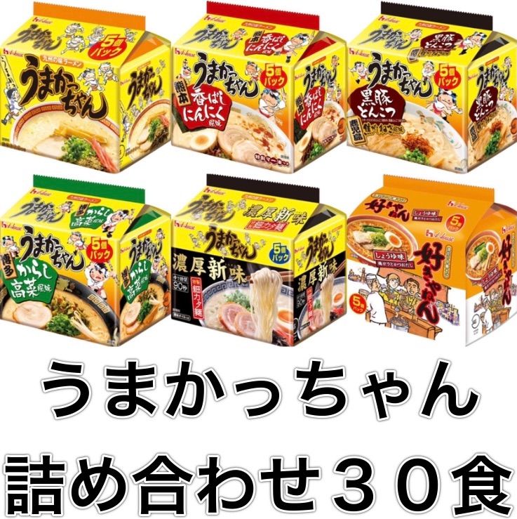 【30食】うまかっちゃん食べ比べ詰め合わせ福袋インスタントラーメン食品袋麺拉麺-0