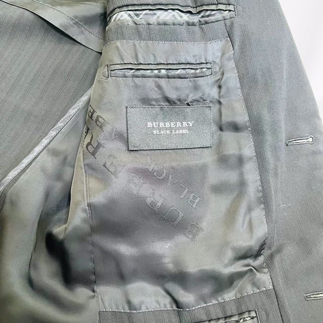 BURBERRY BLACK LABEL バーバリーブラックレーベル　スーツ　セットアップ　人気　羊毛100％　裏地ロゴ