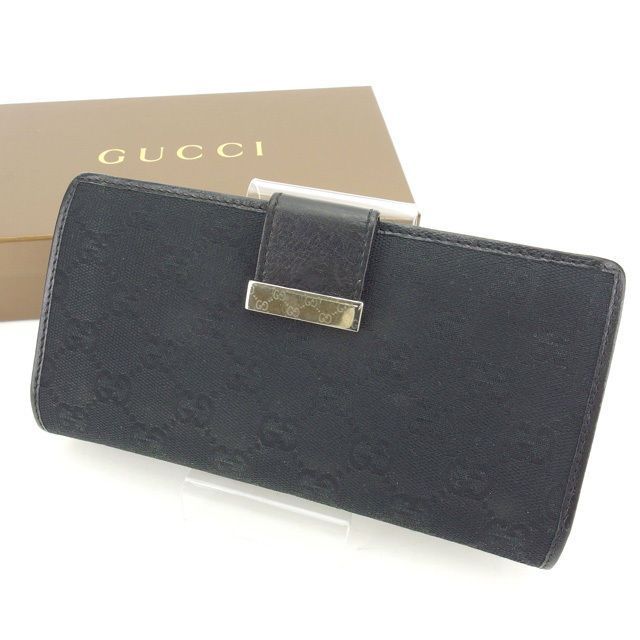 GUCCI 長財布GGキャンバス GUCCI グッチ】長財布・折財布 GGキャンバス ロゴプレート