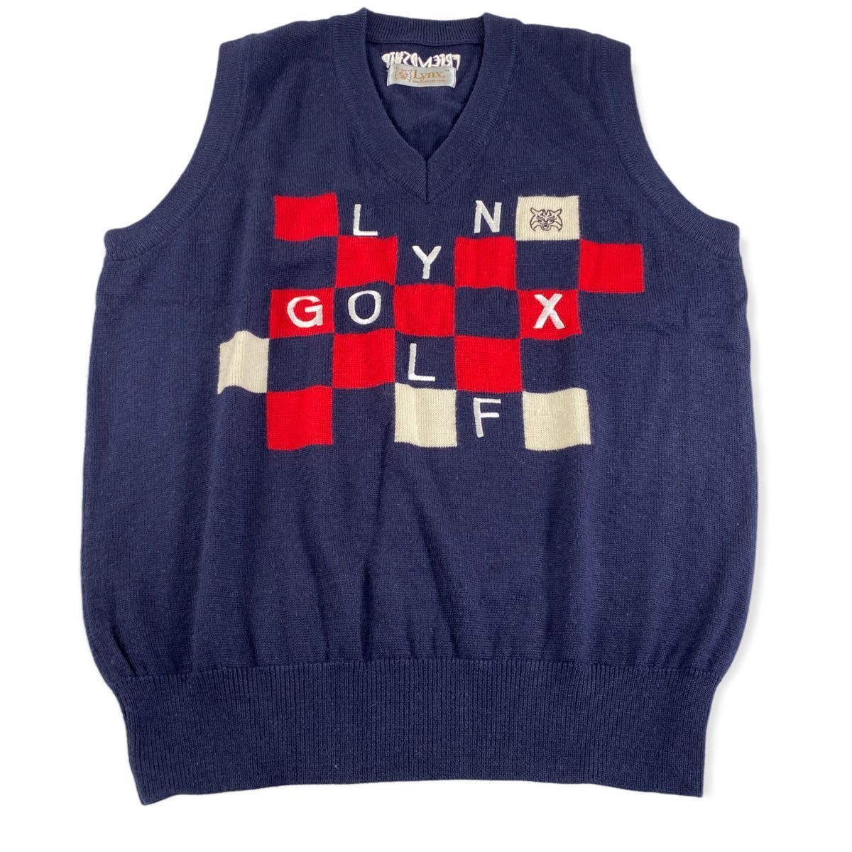 EVISU ドットカモメ 刺繍 ゴルフ フリース Vネック ベスト 2 EVISU