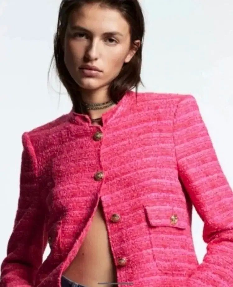 新品未使用　ZARA ジャケット　ツイード　ピンク 新品 zara ZARA(ザラ) ツイード ジャケット - メルカリ
