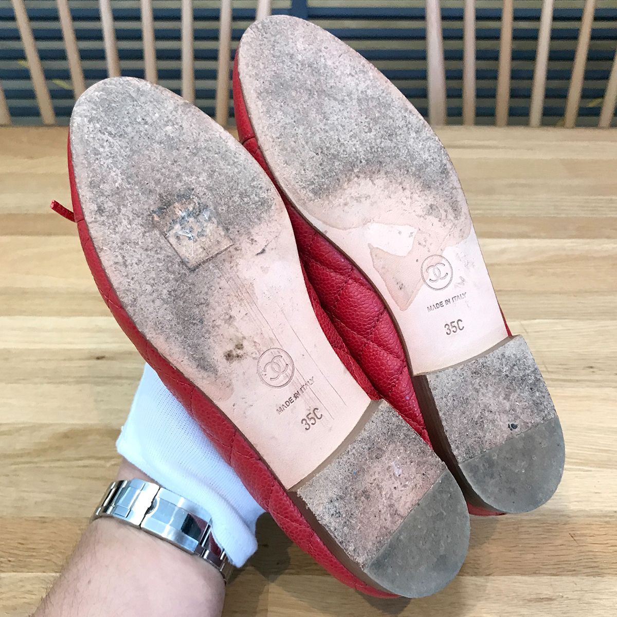専用です。CHANEL シャネル　ココマーク　パンプス　フラットシューズ　赤 CHANEL（バレエシューズ ・ レッド/赤色系）のフリマアイテム一覧
