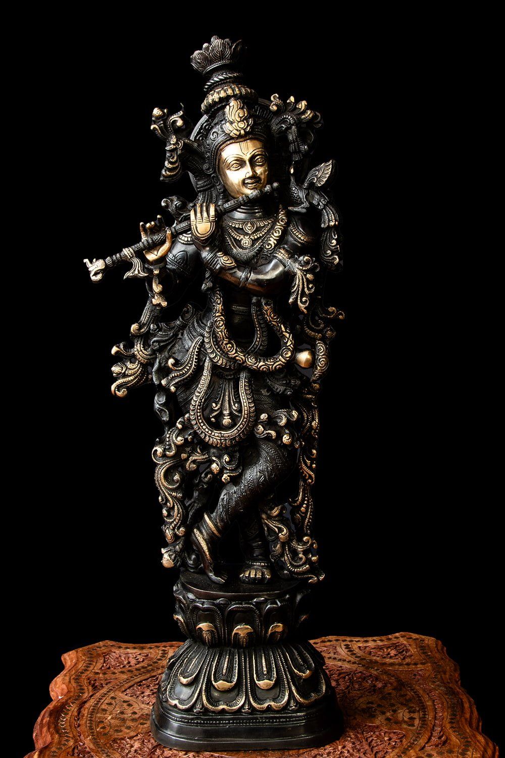 木彫【力神 力人】30cm ガラス眼 阿吽一対 欅(けやき)一木彫 木彫