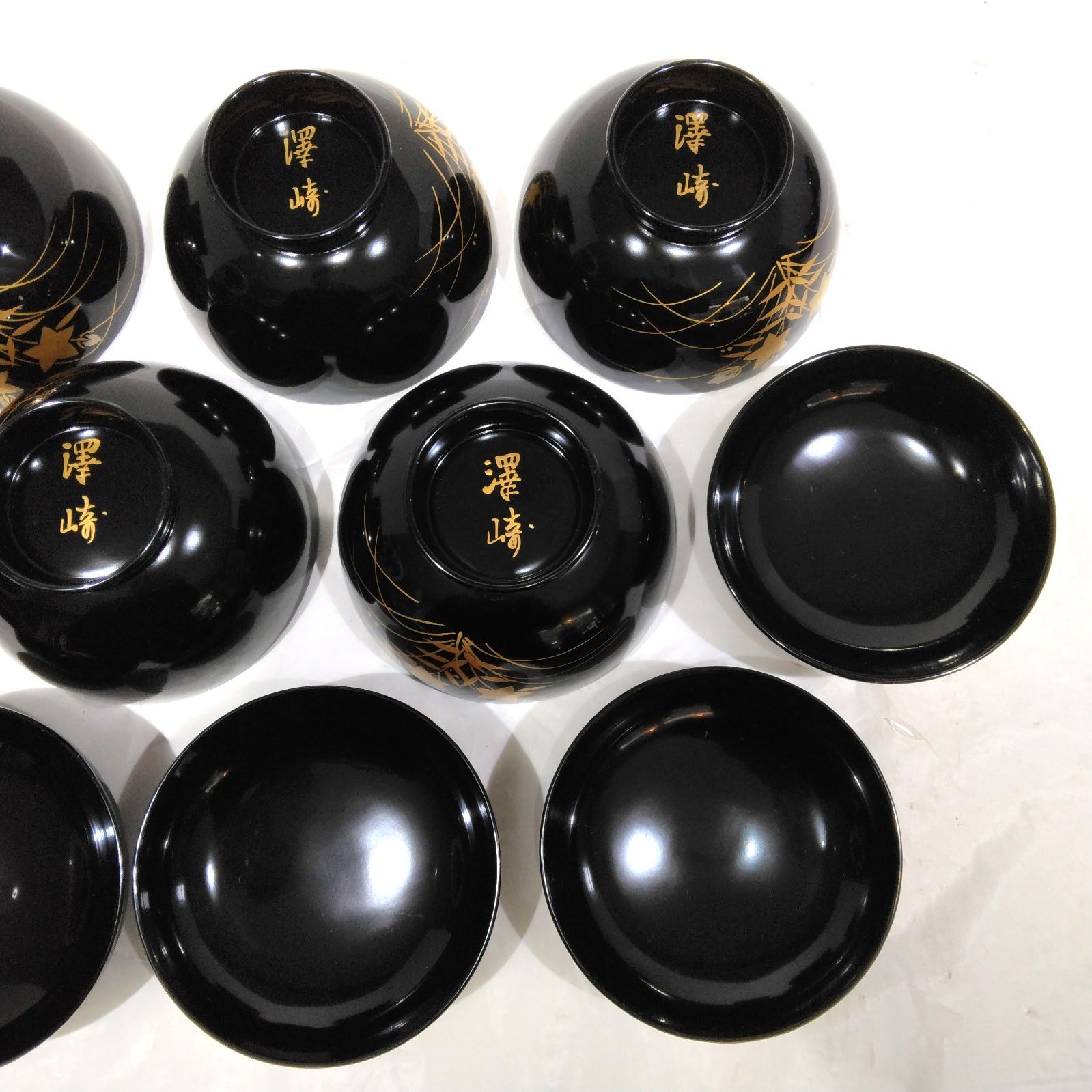 天然木 川連漆器 山忠漆器 飯椀 「ハケメ」2つセット