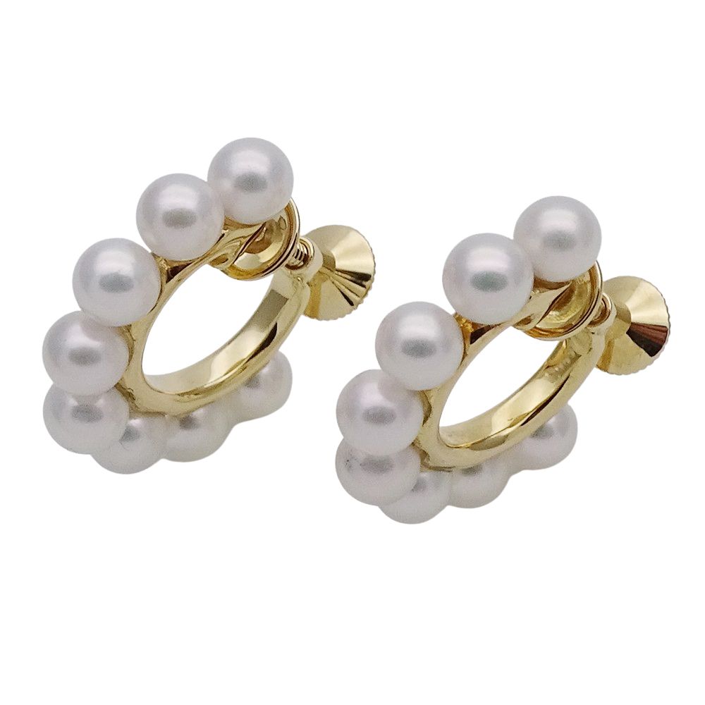 ミキモト MIKIMOTO イヤリング レディース ブランド K18YG パール イエローゴールド 両耳用 ジュエリー