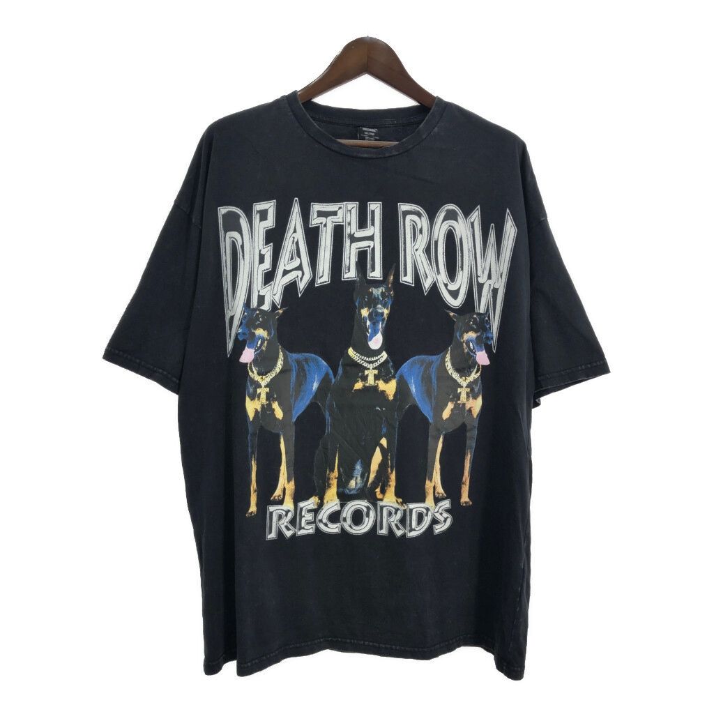 DEATHROW RECORDS デスロウ レコード ドッグパウンド 半袖Ｔシャツ トップス クールネック グリーン ブラック 美品 中古 64981 DEATHROW RECORDS デスロウ レコード ドッグパウンド 半袖T