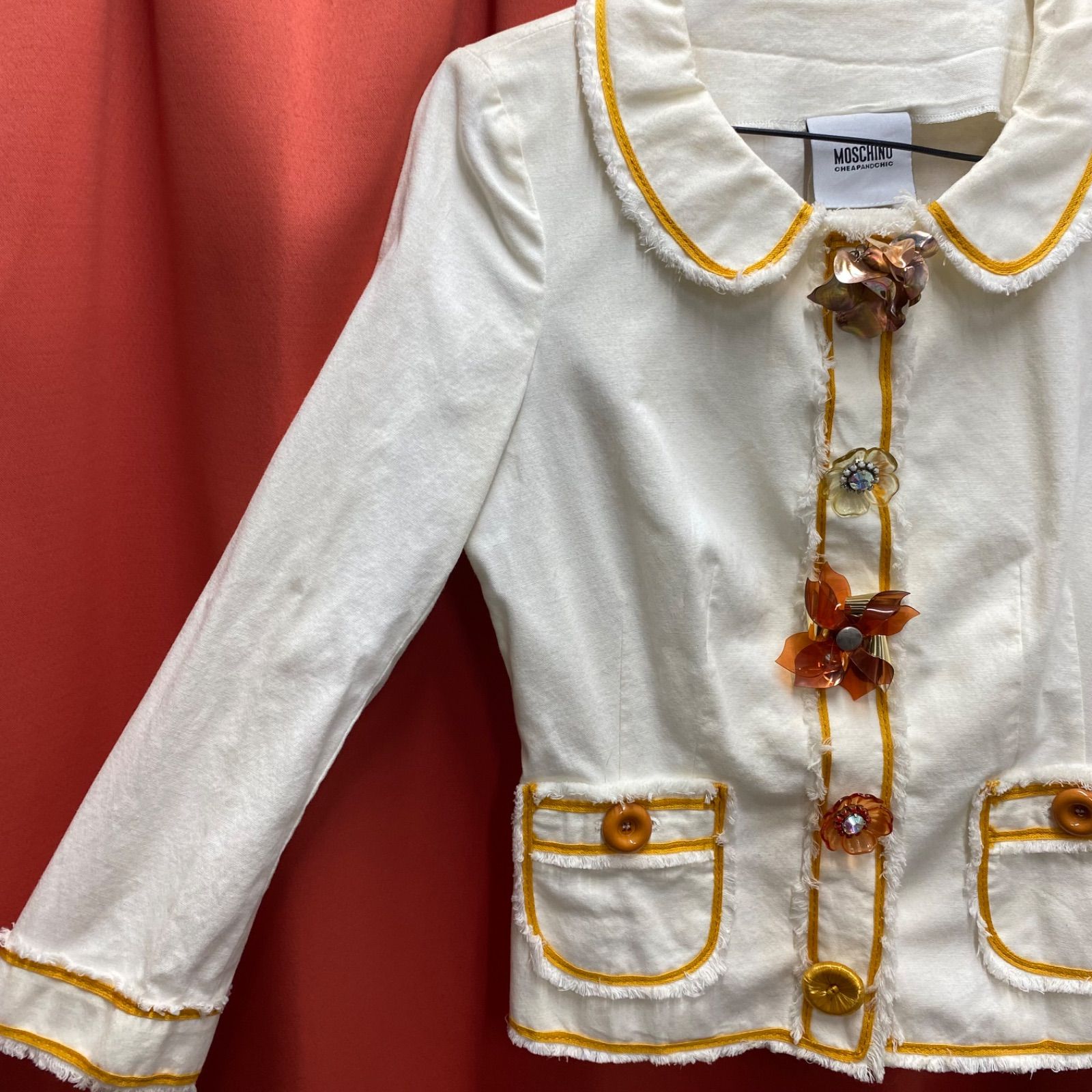 MOSCHINO モスキーノ ジャケット ブルゾン フラワー ボタン