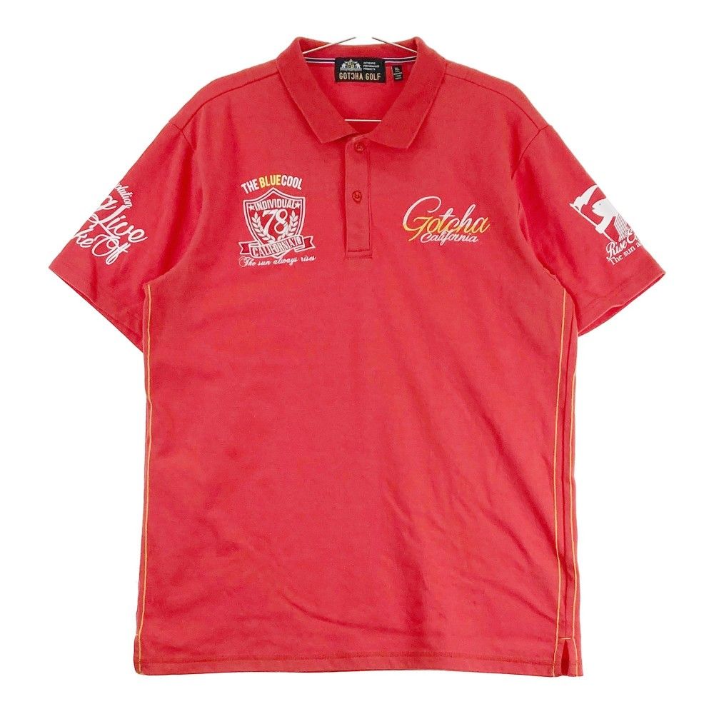 サイズ：XL GOTCHA ガッチャ  半袖ポロシャツ  レッド系 [240101275061]# ゴルフウェア メンズ ストスト