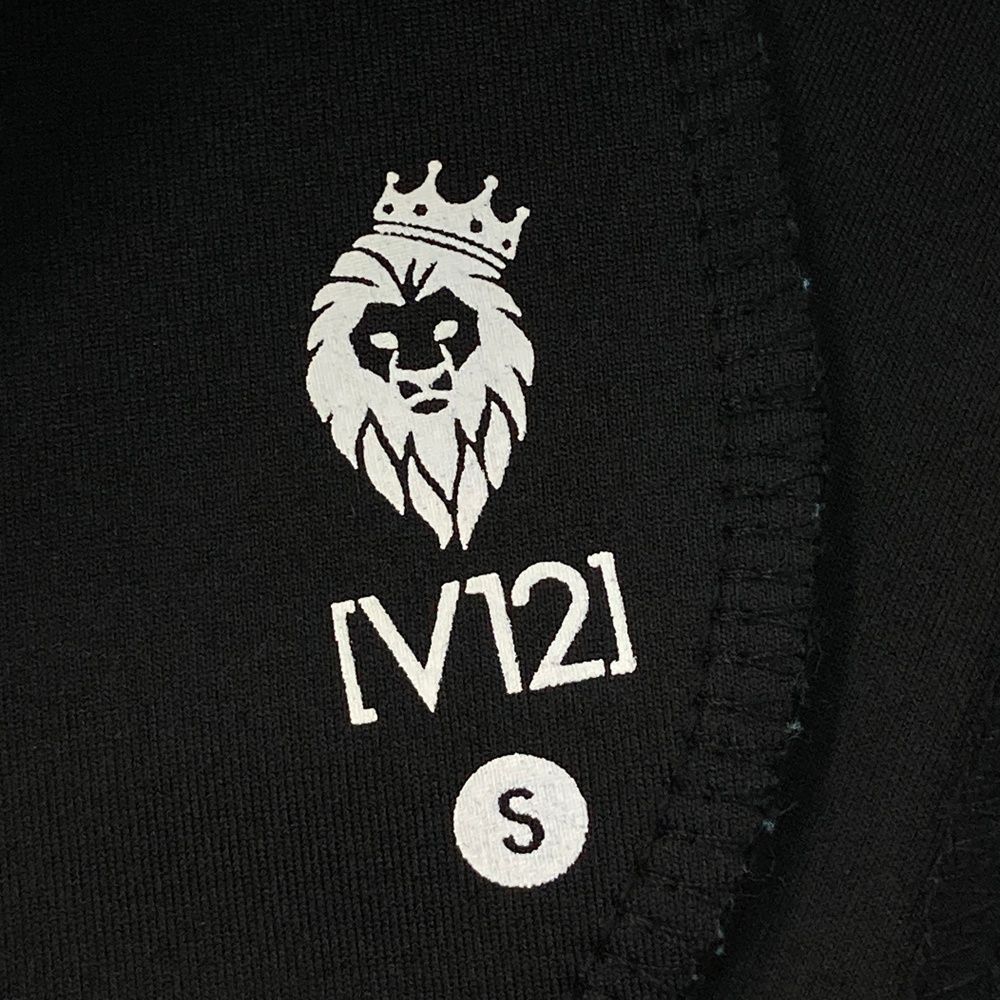 サイズ：S V12 ヴィトゥエルヴ ストレッチパンツ サイドロゴ ブラック