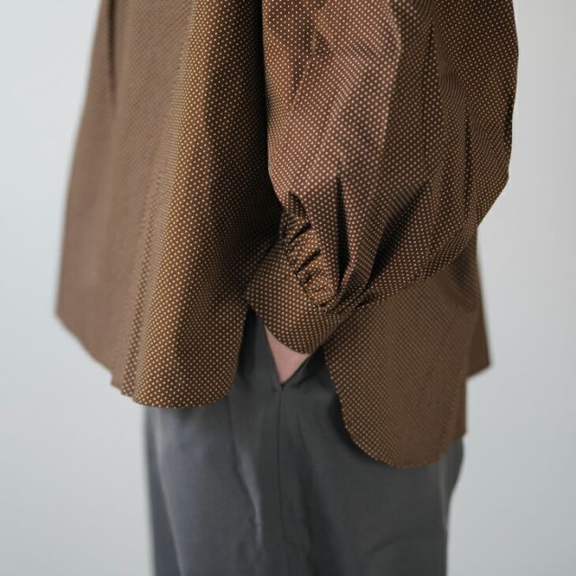 DIARIES (ダイアリーズ) | DOT GATHERED PULLOVER (brown) | トップス ブラウス ドット ブラウン ギャザー ハイネック プルオーバー DIARIES (ダイアリーズ) | DOT GATHERED PULLOVER (brown