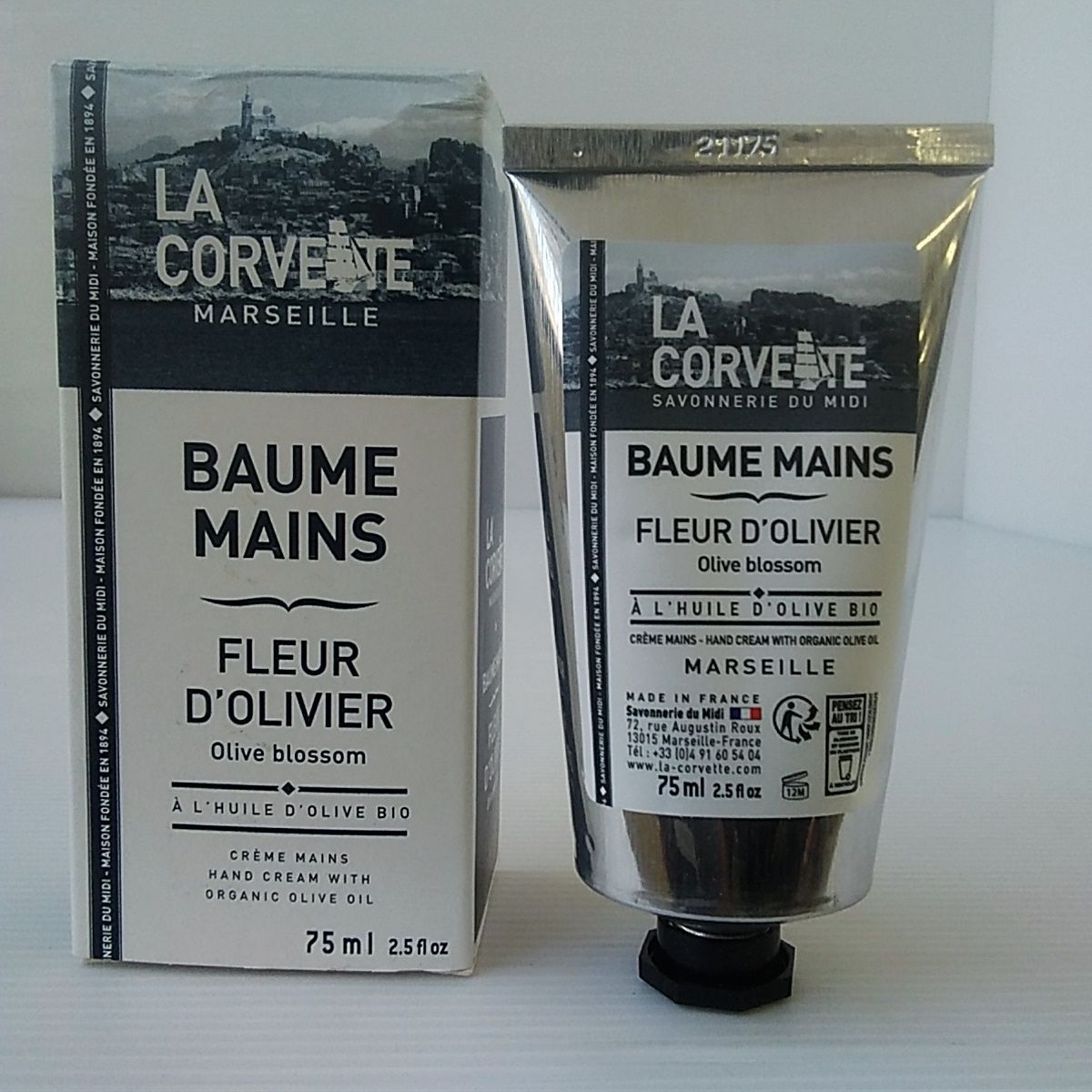 ラ コルベット ハンドクリーム、オリーブ ブロッサム  /LA CORVETTE  BAUME MAINS FLEUR D OLIVIER 外箱あり
