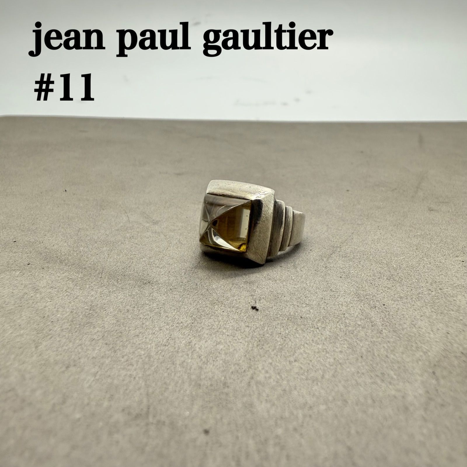 ジャンポールゴルチエ　シルバーリング　ライトピンク　11号 JEAN PAUL GAULTIER archive silver stone RING #11 ジャン