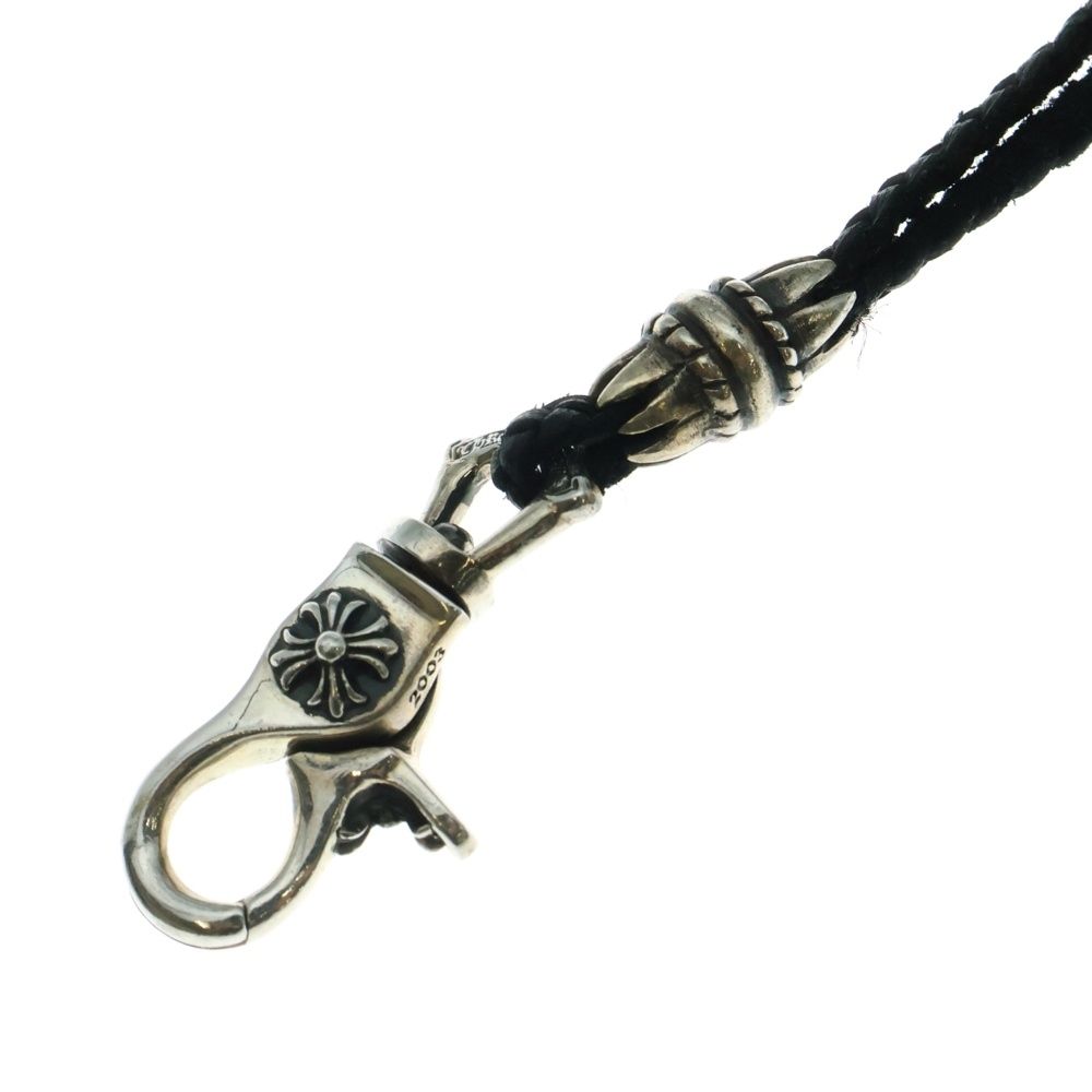CHROME HEARTS クロムハーツ CH PLS LANYARS CHプラス ランヤード クリップホルダー レザーネックレス シルバー ブラック