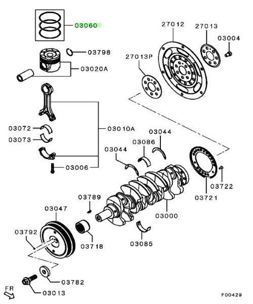ミツビシ 純正 デリカ D 5 リング セット ピストン RING SET PISTON 1110C561 Mitsubishi 三菱 Genuine JDM メーカー純正品