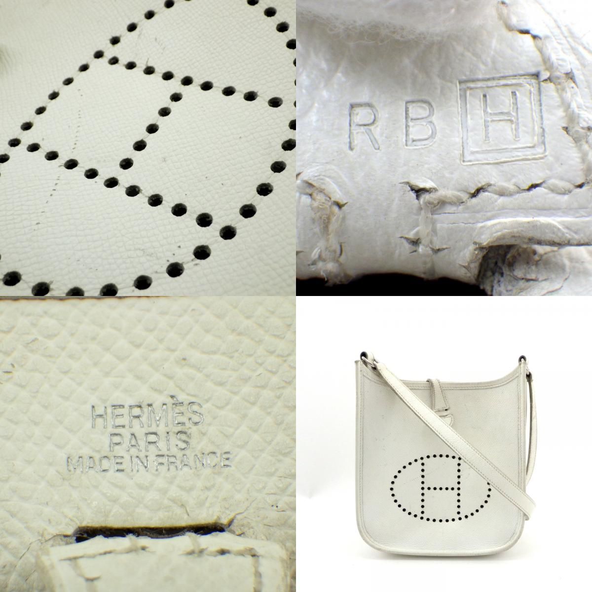 HERMES エルメス エブリン TPM □H刻印 ホワイト×シルバー金具 ミニ 