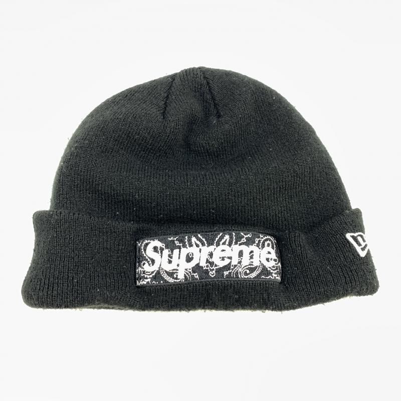 【中古】Supreme 19AW Bandana Box Logo Beanie ブラック 状態考慮 シュプリーム[92]
