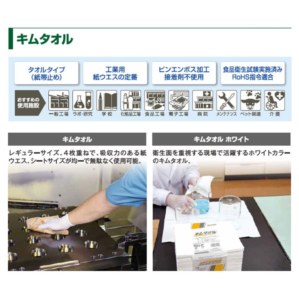 クレシア キムタオル ホワイトポップアップ 61402 小箱 入