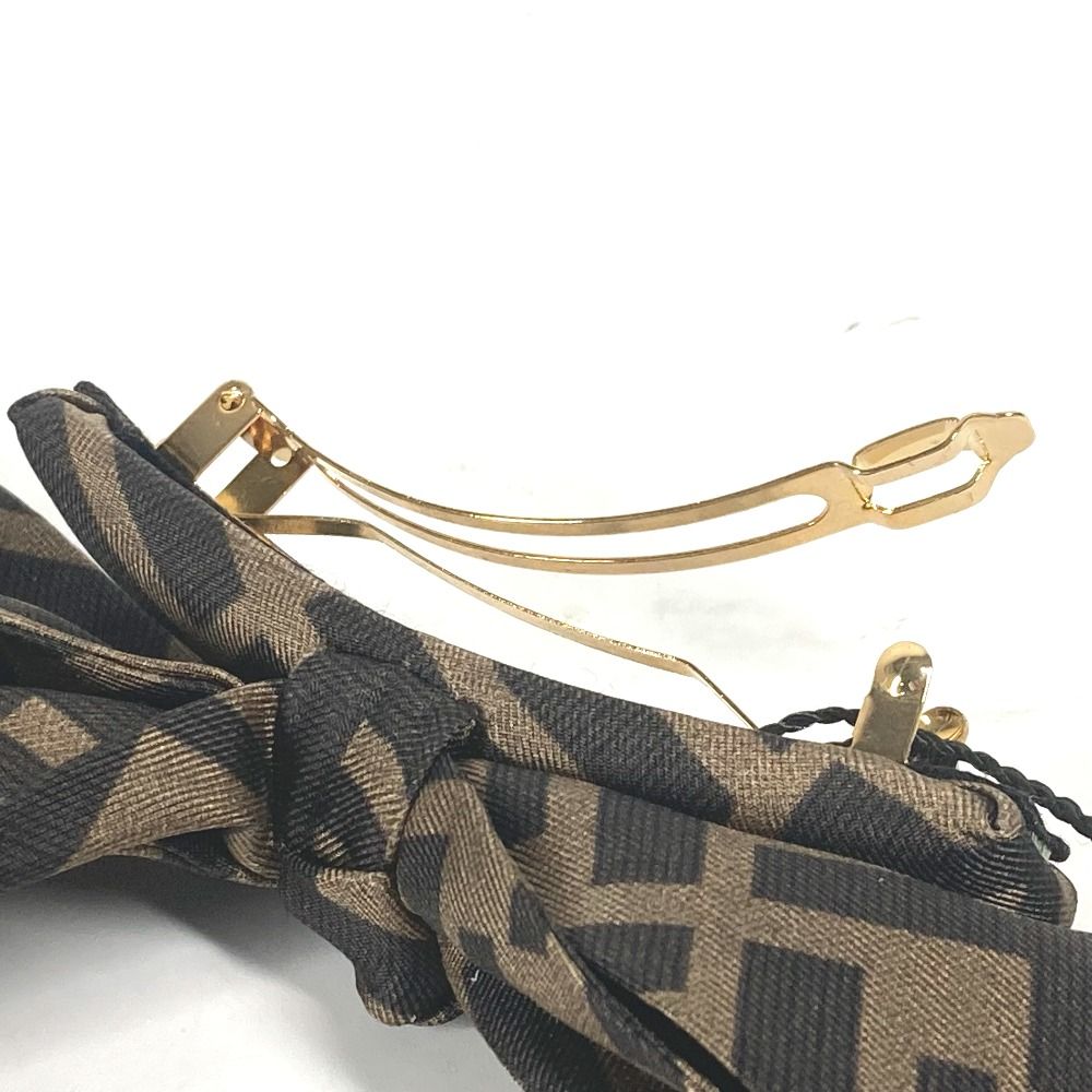FENDI フェンディ　バレッタ　リボン FENDI フェンディ ブラウンツイル ヘアクリップ バレッタ リボン